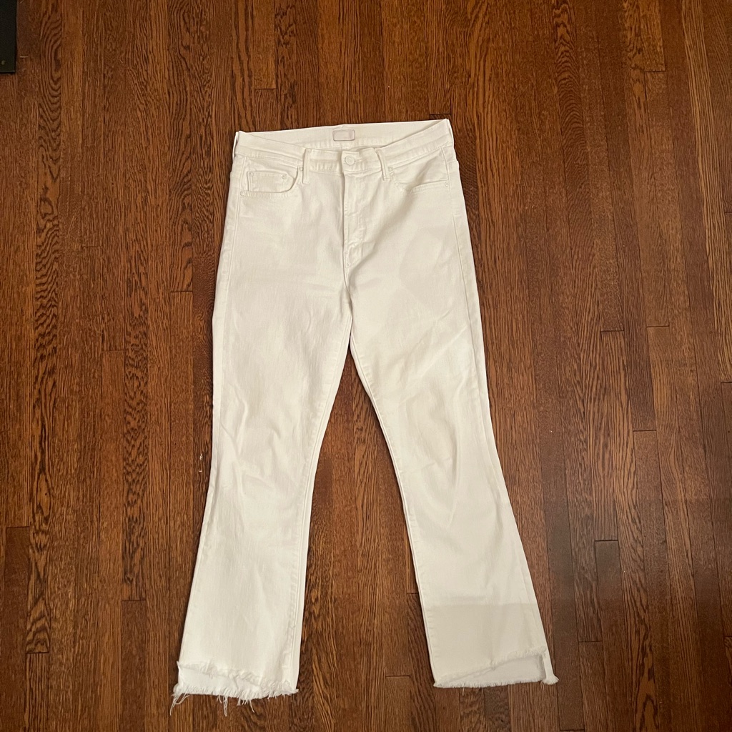 Mother The Insider Crop Step Fray - Fairest Of Them All (White)